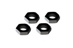 AR310449 | ARRMA 17mm Black Aluminium Serrated Nuts 4Pcs
