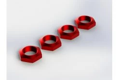 AR330360 | ARRMA Red Aluminium 17mm Serrated Wheel Nuts 4Pcs