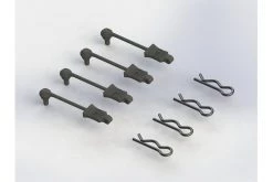 AR390178 | ARRMA 1.5mm Black Body Pins W/Clip Retainer 4Pcs