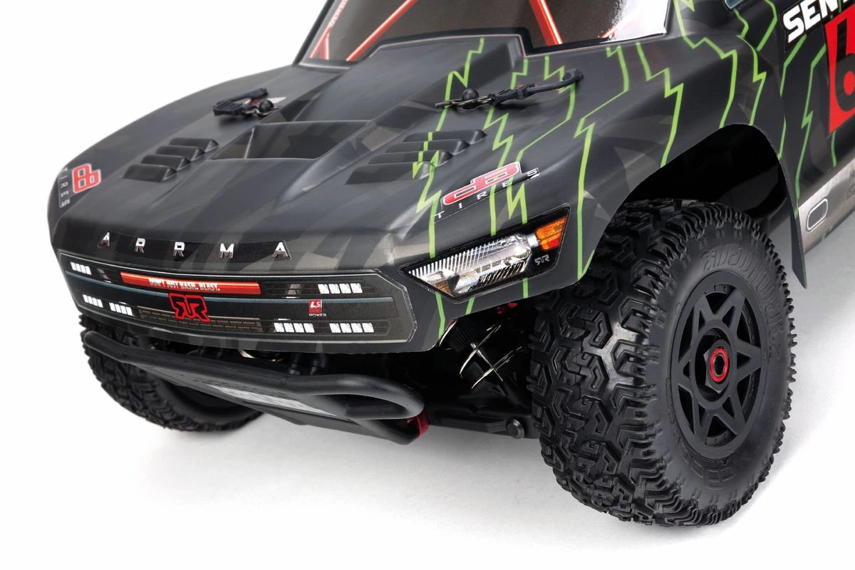 AR406144 | ARRMA SENTON 6S Short Course Truck Black/Green Painted Body Shell - Image 3