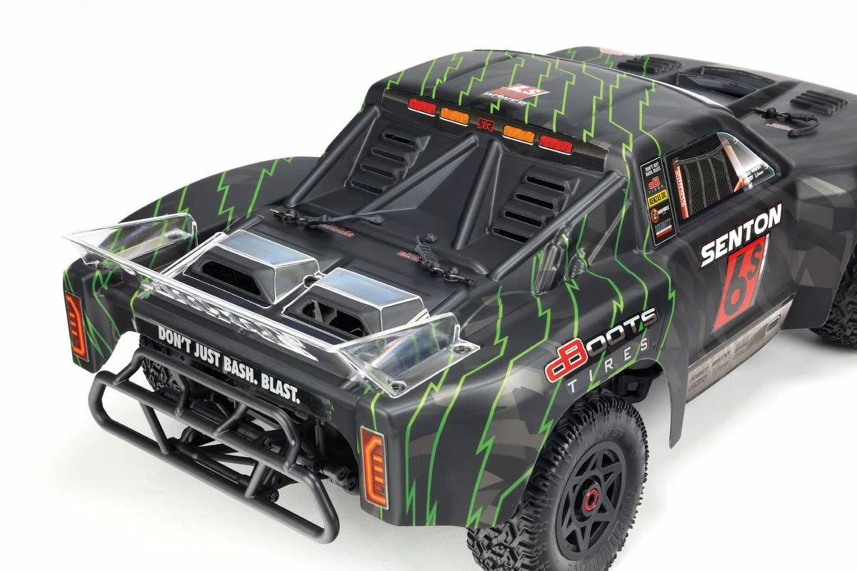 AR406144 | ARRMA SENTON 6S Short Course Truck Black/Green Painted Body Shell - Image 4