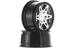 AR510001 | ARRMA 2.0/2.2" RAIDER Front Chrome/Black Rims 2Pcs