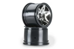 AR510002 | ARRMA 2.0/2.2" RAIDER Rear Chrome/Black Rims 2Pcs