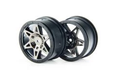 AR510026 | ARRMA 2.0/2.2" RAIDER Front Chrome Black Rims 2Pcs