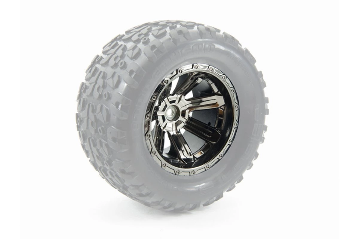 AR510052 | ARRMA 2.8" GRANITE Chrome Black Rims 2Pcs