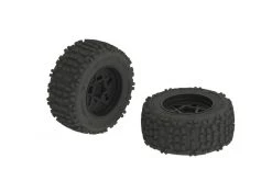 AR510092 | ARRMA 3.8" OUTCAST DBoots Back-Flip MT Tyres On Black Rims - Glued Wheels 2Pcs