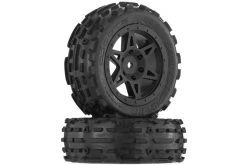AR550015 | ARRMA 2.0/2.2" RAIDER Front DBoots SAND SCORPION DB Tyres On Black Rims - Glued Wheels 2Pcs