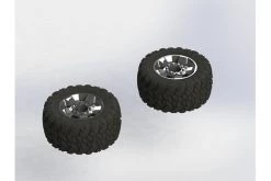 AR550035 | ARRMA 3.8" DBoots RAGNAROK Tyres On Black Chrome Rims - Glued Wheels 2Pcs