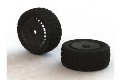 AR550048 | ARRMA 4.1" TALION DBoots Katar T Tyres On Black Rims - Glued Wheels 2Pcs