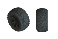 AR550049 | ARRMA 3.8" KRATON 4S DBoots Minokawa LP Tyres On Black Rims - Glued Wheels 2Pcs