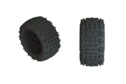 AR550050 | ARRMA 3.8" OUTCAST 4S DBoots Back-Flip LP Tyres On Black Rims - Glued Wheels 2Pcs