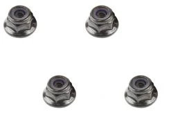AR708001 | ARRMA 4mm Black Flanged Nyloc Nuts 4Pcs