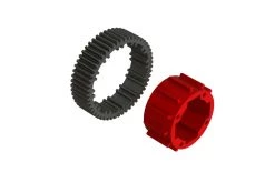 ARA310919 | ARRMA 1/5 8S BLX Red Aluminium Centre Differential Case Set W/ 53T 1Mod Gear