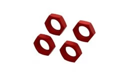 ARA310929 | ARRMA 1/5 8S BLX Red Aluminium 24mm Serrated Wheel Nuts 4Pcs