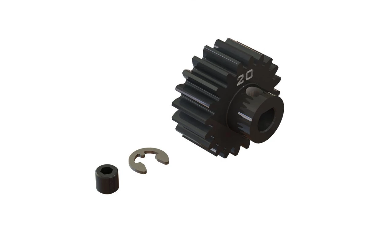 ARA310967 | ARRMA Steel 20T 1Mod Safe-D5 Pinion Gear W/ Hardware