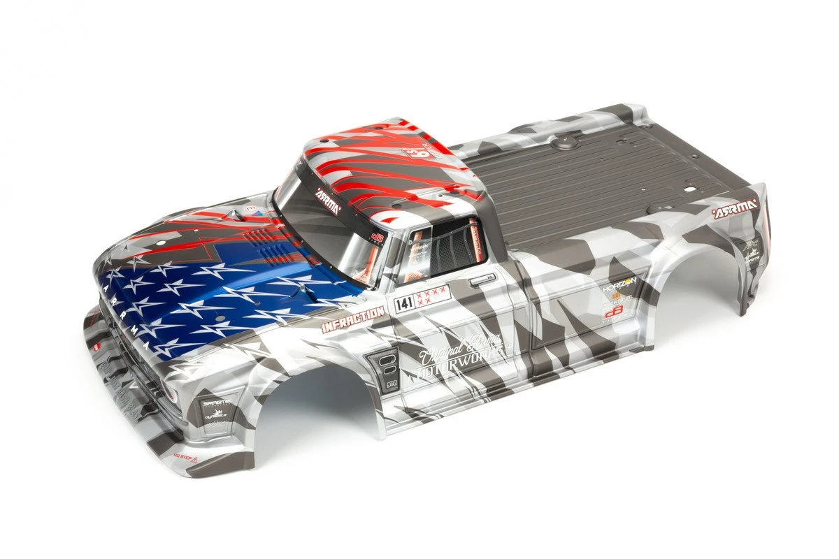 ARA410006 | ARRMA 1/7 Infraction Complete Painted Silver Body Shell