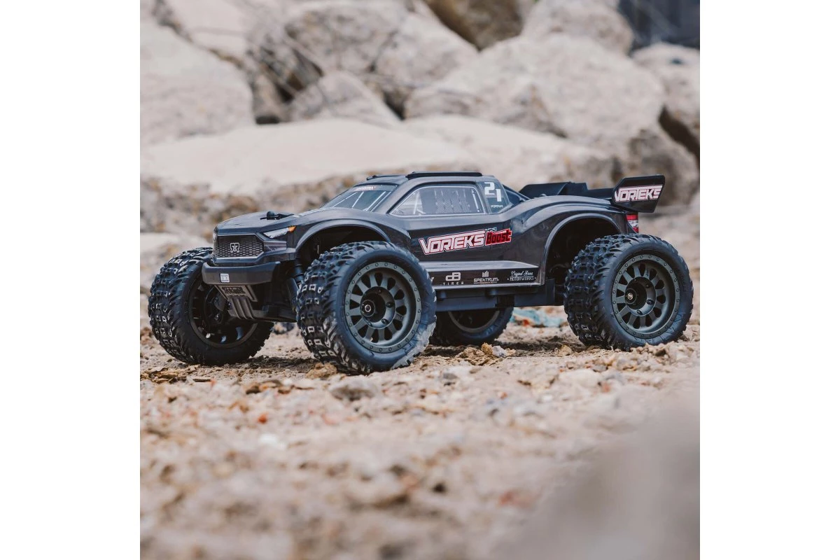 ARA4105V4T2 | ARRMA 1/10 VORTEKS 4X2 Boost Mega 550 RTR Brushed RC Stadium Truck - Gunmetal - Image 7
