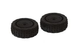 ARA550058 | ARRMA 3.3" Katar B 6S DBoots Tyres On Black Rims - Glued Wheels 2Pcs
