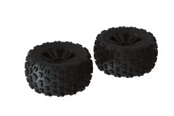 ARA550059 | ARRMA 3.8" KRATON DBoots Copperhead MT Tyres On Black Rims - Glued Wheels 2Pcs