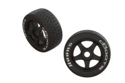 ARA550062 | ARRMA 3.3" Belted 42/100 (White) DBoots Hoons Tyres On Black 5-Spoke Rims - Glued Wheels 2Pcs