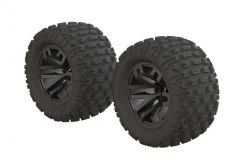 ARA550086 | ARRMA 2.8" DBoots Fortress MT Tyres On Split Spoke Gunmetal Rims - Glued Wheels 2Pcs