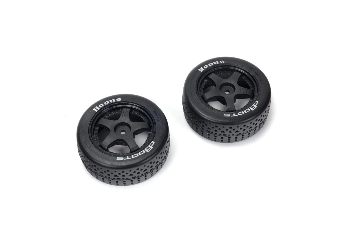 ARA550095 | ARRMA 3.3" 35/085 Belted DBoots Hoons Tyres On Black 5-Spoke Rims - Glued Wheels 2Pcs