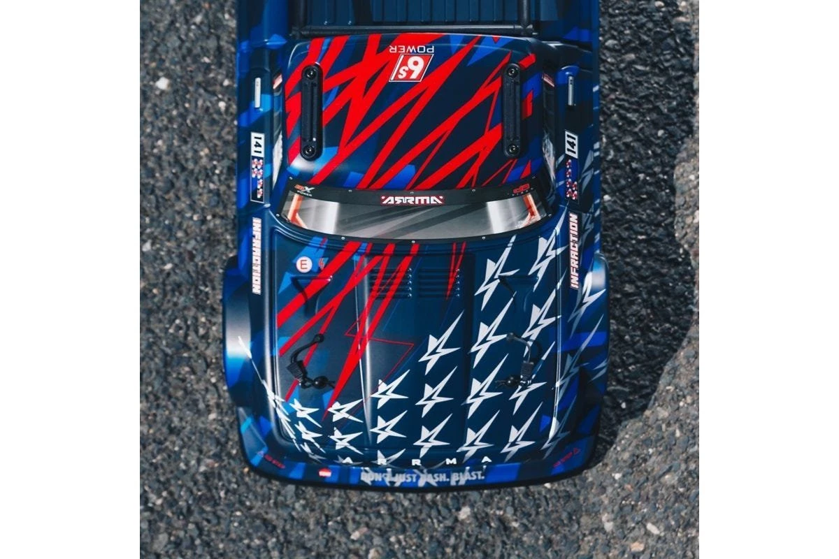 ARA7615V2T1 | ARRMA 1/7 INFRACTION 6S BLX Street Basher RC On Road Car - Blue - Image 3